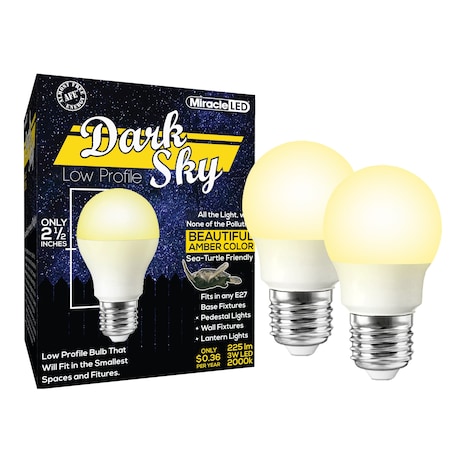 Miracle Led Dark Sky 3W LED Lightbulbs, 2PK 603565